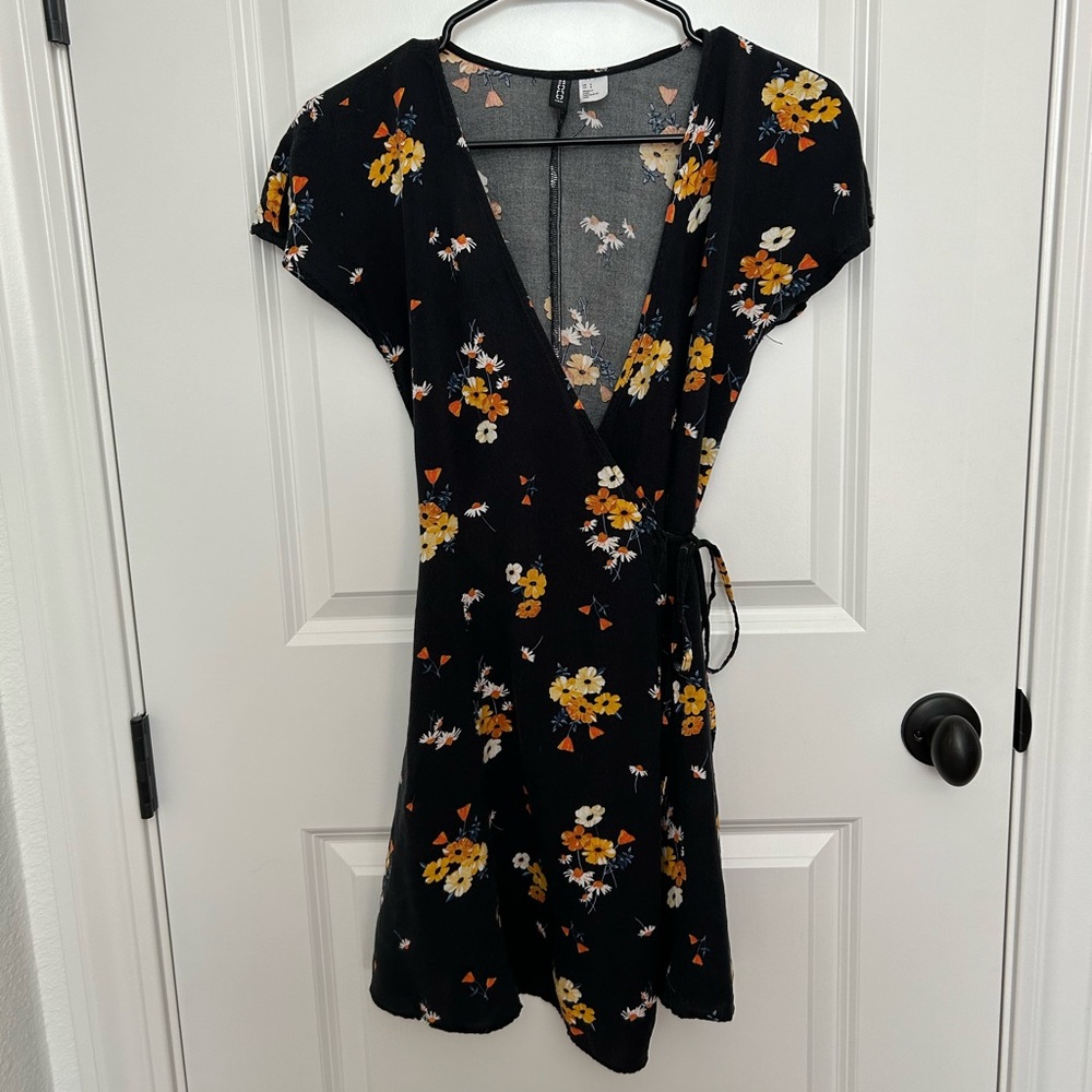 H&M floral wrap dress